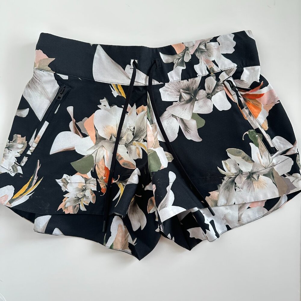 Athleta Hudson Black Floral Boardshorts